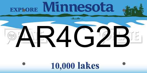 AR4G2B Minnesota License Plate