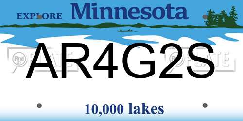 AR4G2S Minnesota License Plate