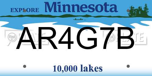 AR4G7B Minnesota License Plate