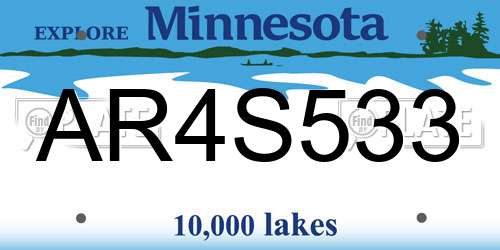 AR4S533 Minnesota License Plate