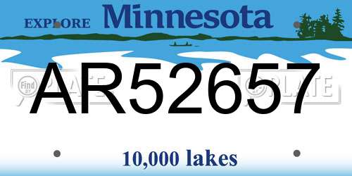 AR52657 Minnesota License Plate