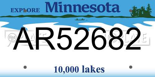 AR52682 Minnesota License Plate