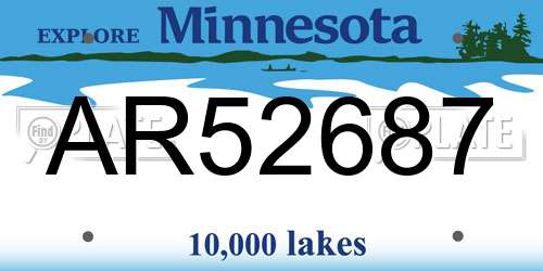 AR52687 Minnesota License Plate
