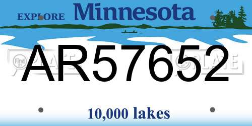 AR57652 Minnesota License Plate