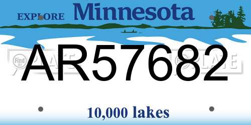 AR57682 Minnesota License Plate