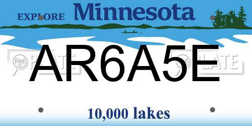 AR6A5E Minnesota License Plate