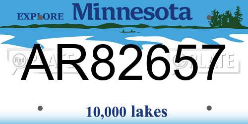 AR82657 Minnesota License Plate