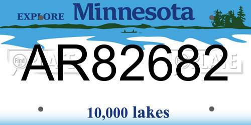 AR82682 Minnesota License Plate