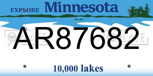 AR87682 Minnesota License Plate