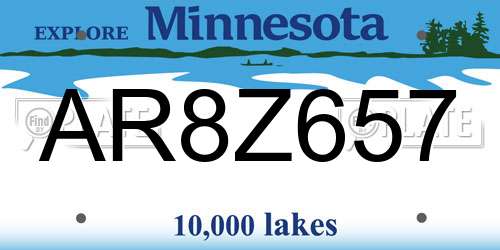 AR8Z657 Minnesota License Plate