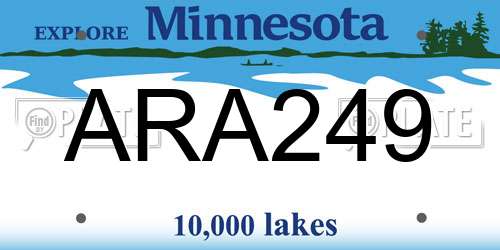 ARA249 Minnesota License Plate