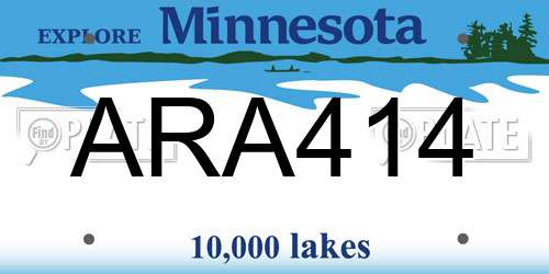 ARA414 Minnesota License Plate
