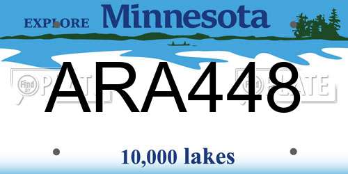 ARA448 Minnesota License Plate