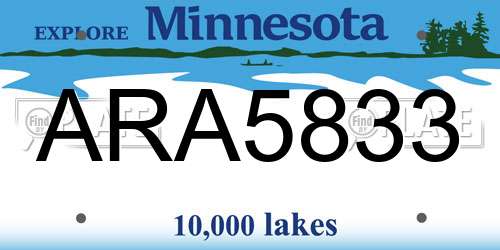 ARA5833 Minnesota License Plate