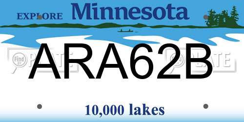 ARA62B Minnesota License Plate