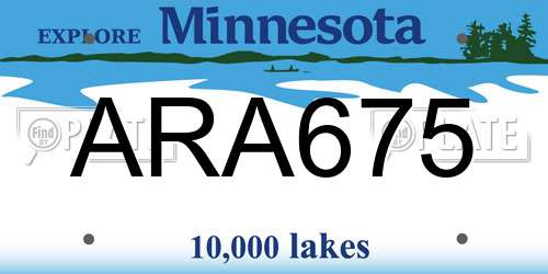 ARA675 Minnesota License Plate