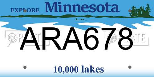 ARA678 Minnesota License Plate