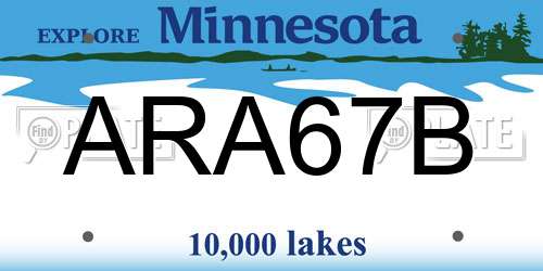 ARA67B Minnesota License Plate