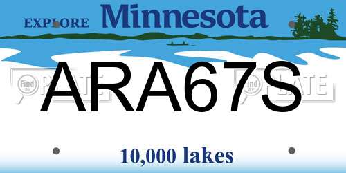 ARA67S Minnesota License Plate