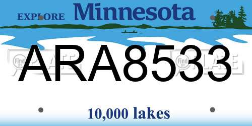 ARA8533 Minnesota License Plate