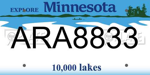 ARA8833 Minnesota License Plate