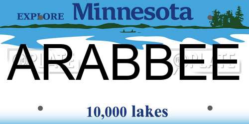 ARABBEE Minnesota License Plate