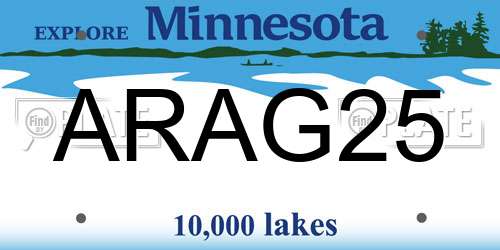 ARAG25 Minnesota License Plate