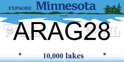 ARAG28 Minnesota License Plate