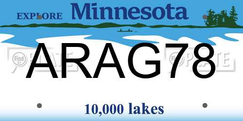 ARAG78 Minnesota License Plate
