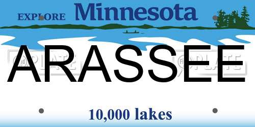 ARASSEE Minnesota License Plate