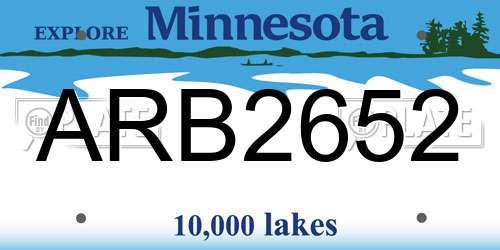 ARB2652 Minnesota License Plate