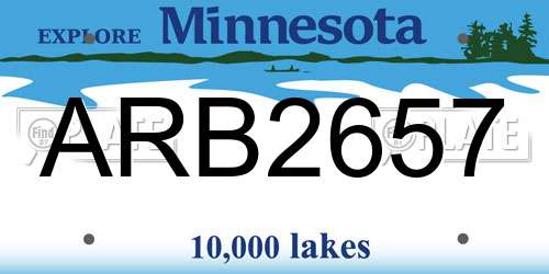 ARB2657 Minnesota License Plate