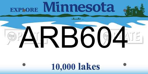 ARB604 Minnesota License Plate