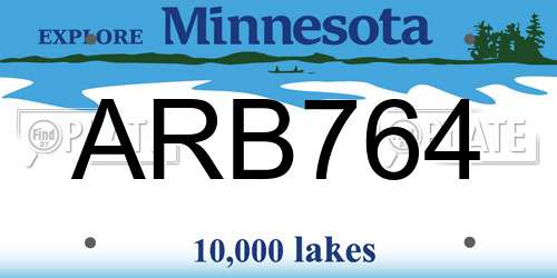 ARB764 Minnesota License Plate