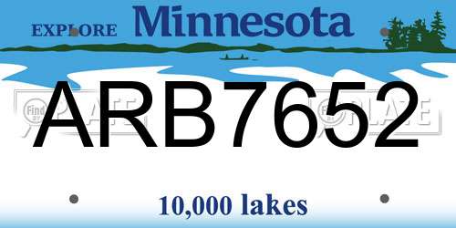 ARB7652 Minnesota License Plate
