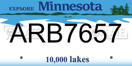 ARB7657 Minnesota License Plate