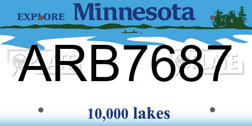 ARB7687 Minnesota License Plate