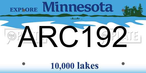 ARC192 Minnesota License Plate