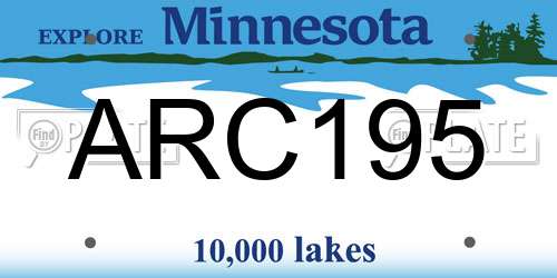 ARC195 Minnesota License Plate