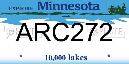ARC272 Minnesota License Plate