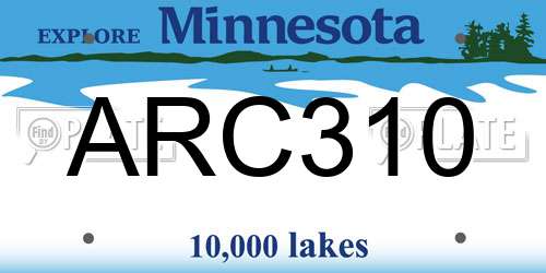 ARC310 Minnesota License Plate