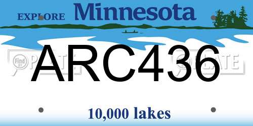ARC436 Minnesota License Plate