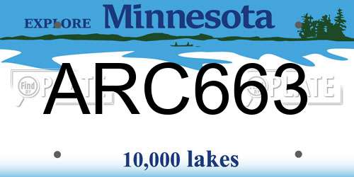 ARC663 Minnesota License Plate
