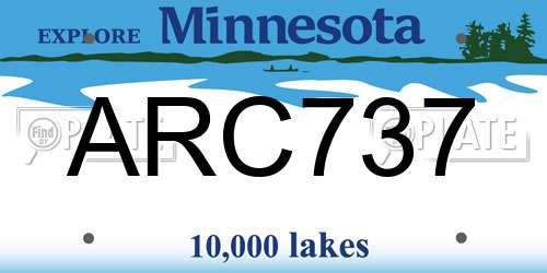 ARC737 Minnesota License Plate