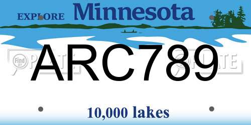 ARC789 Minnesota License Plate