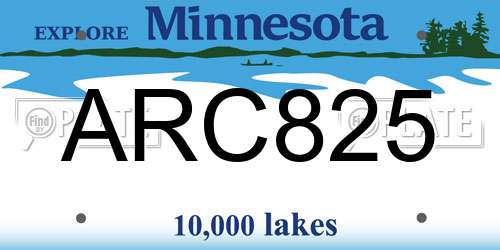 ARC825 Minnesota License Plate