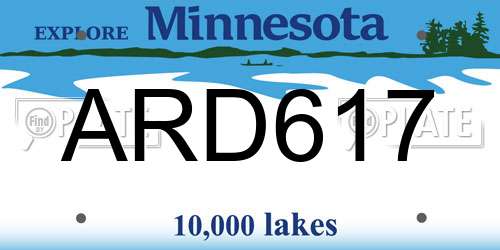 ARD617 Minnesota License Plate