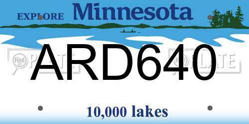 ARD640 Minnesota License Plate