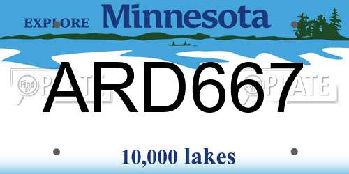 ARD667 Minnesota License Plate