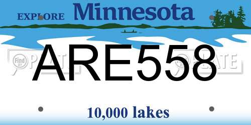 ARE558 Minnesota License Plate